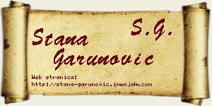 Stana Garunović vizit kartica